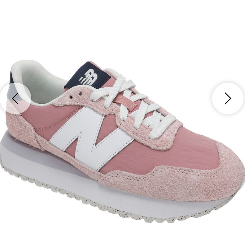 New Balance Blush and White Sneakers 237